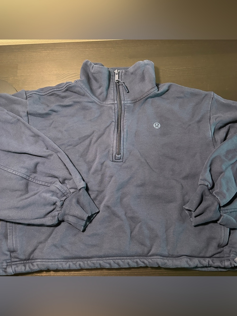 Lululemon Cotton Terry Tennis Half Zip -- Club Blue (size Medium )